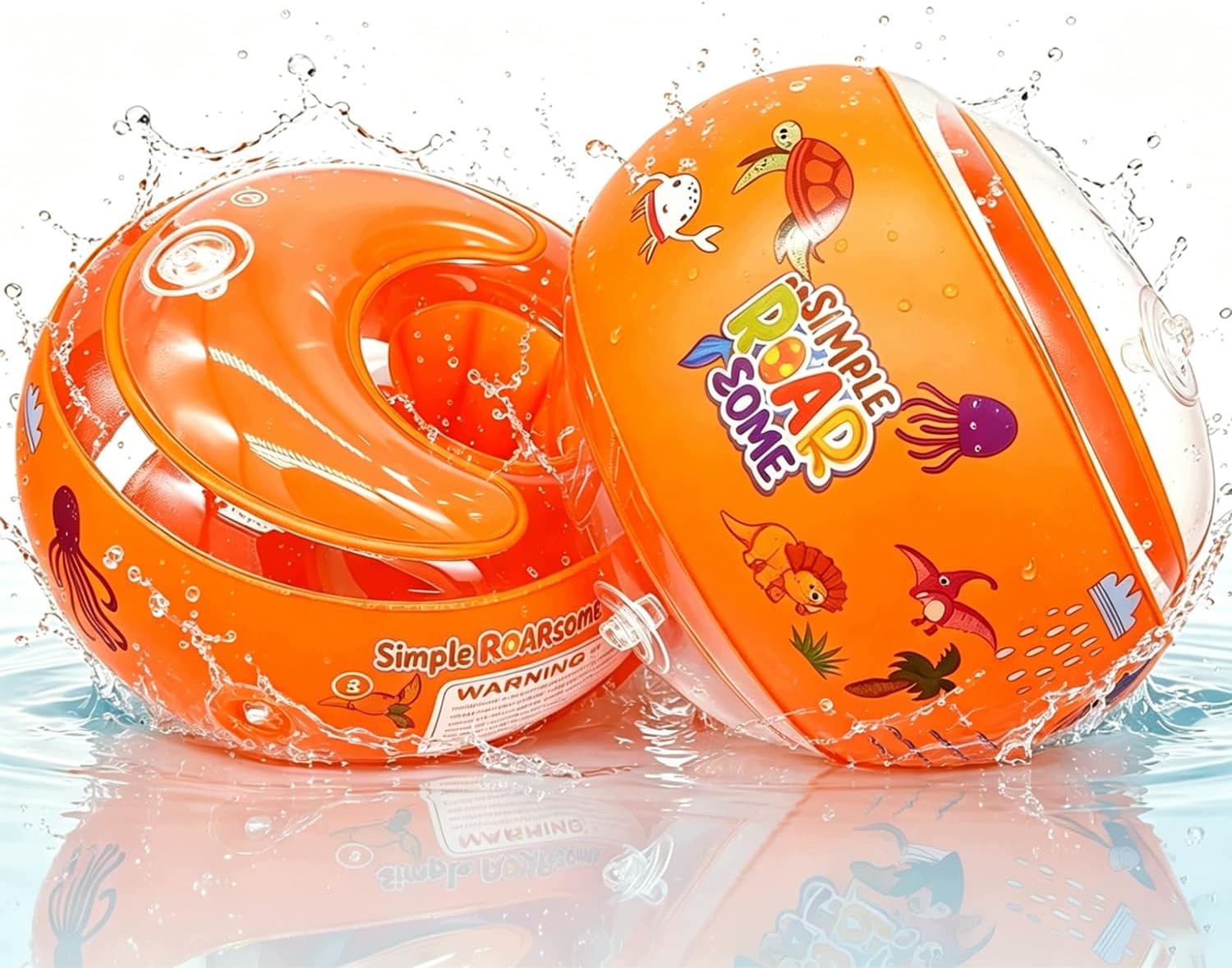 SWIMMING WINGS 2 PCS INFLATABLE 20-40KG TRANSPARENT Model 2 skrzydła do pływania, 3 niezależne poduszki powi