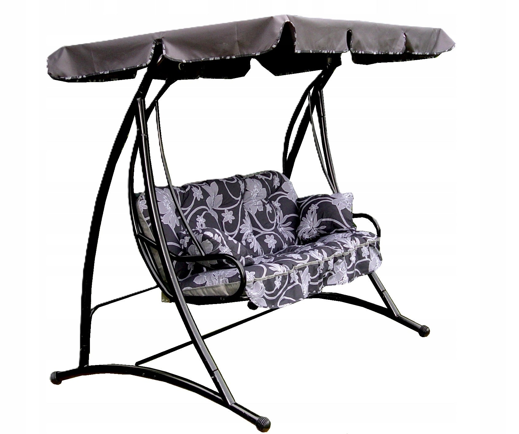 SWING CUSHION GARDEN BENCH 175CM WITH VISOR ROOF 220 X 130 CM