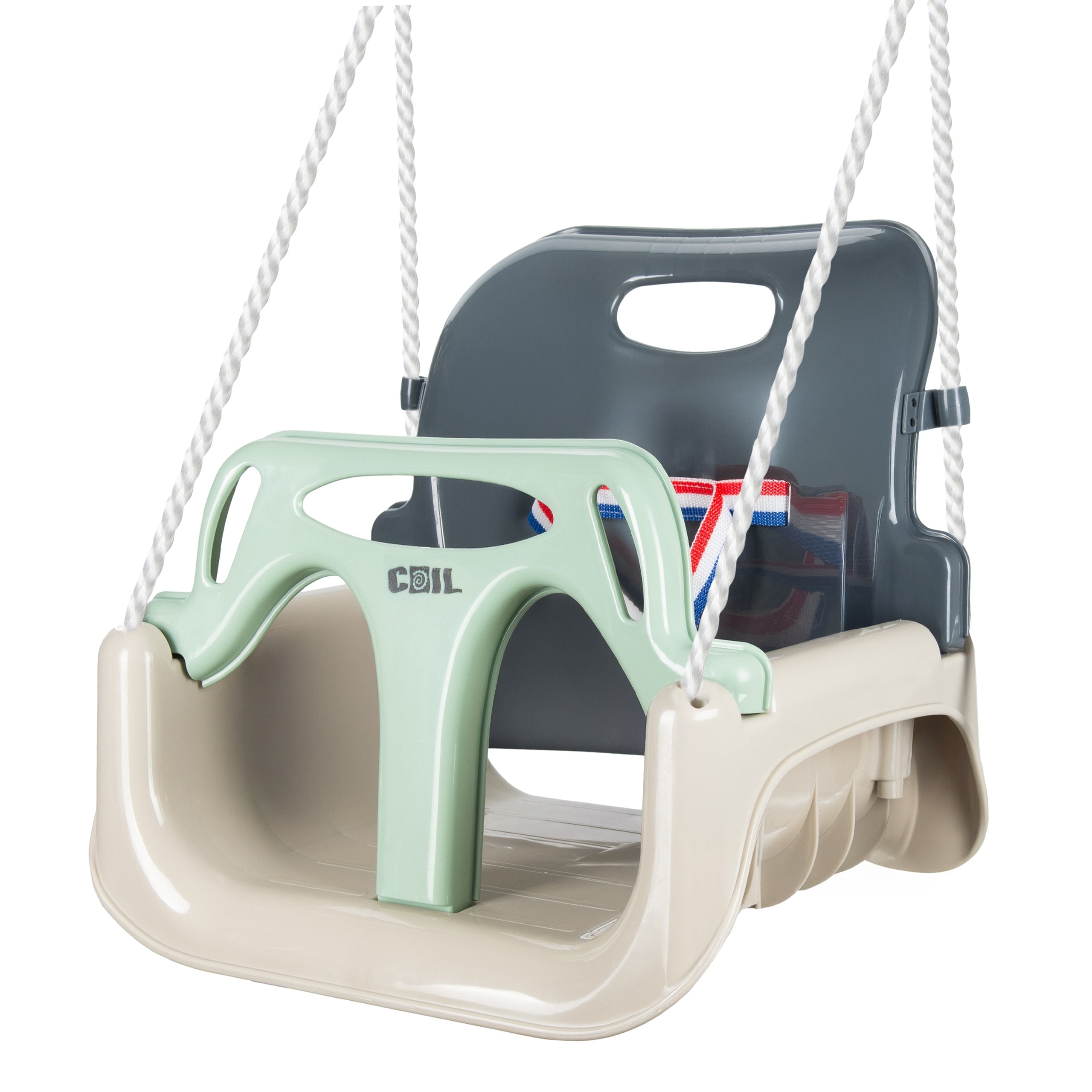 SWING FOR CHILDREN GARDEN CHAIR HANGING STRONG 3in1 BUCKET STRIPS OLIVE Packaging status original
