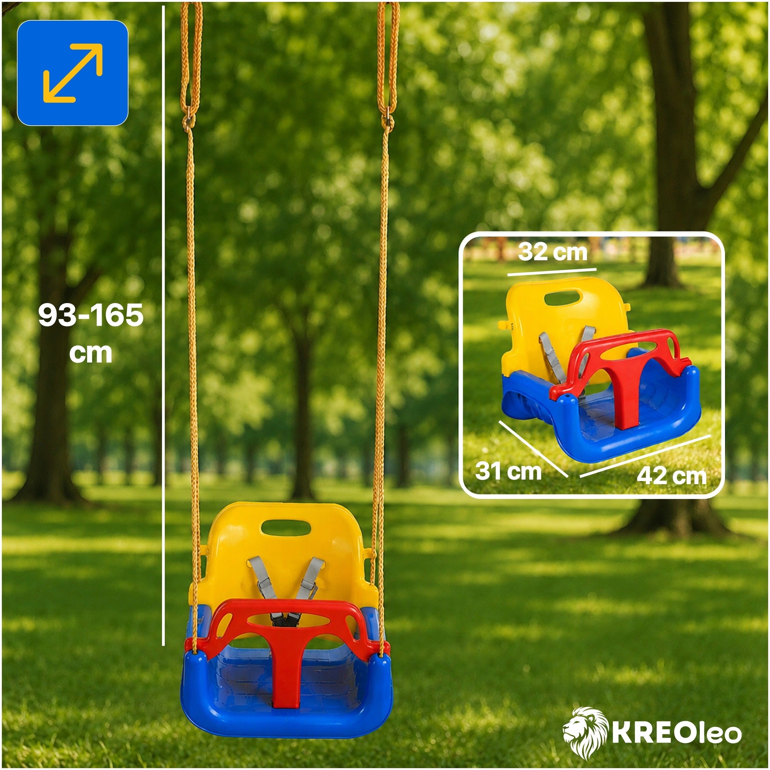 SWING FOR CHILDREN GARDEN STRONG 3IN1 HANGING FOR HOME AND GARDEN 30KG ARMCHAIR Manufacturer code HUŚTAWKA OGRODOWA DLA DZIECI NA LINACH MOCNA