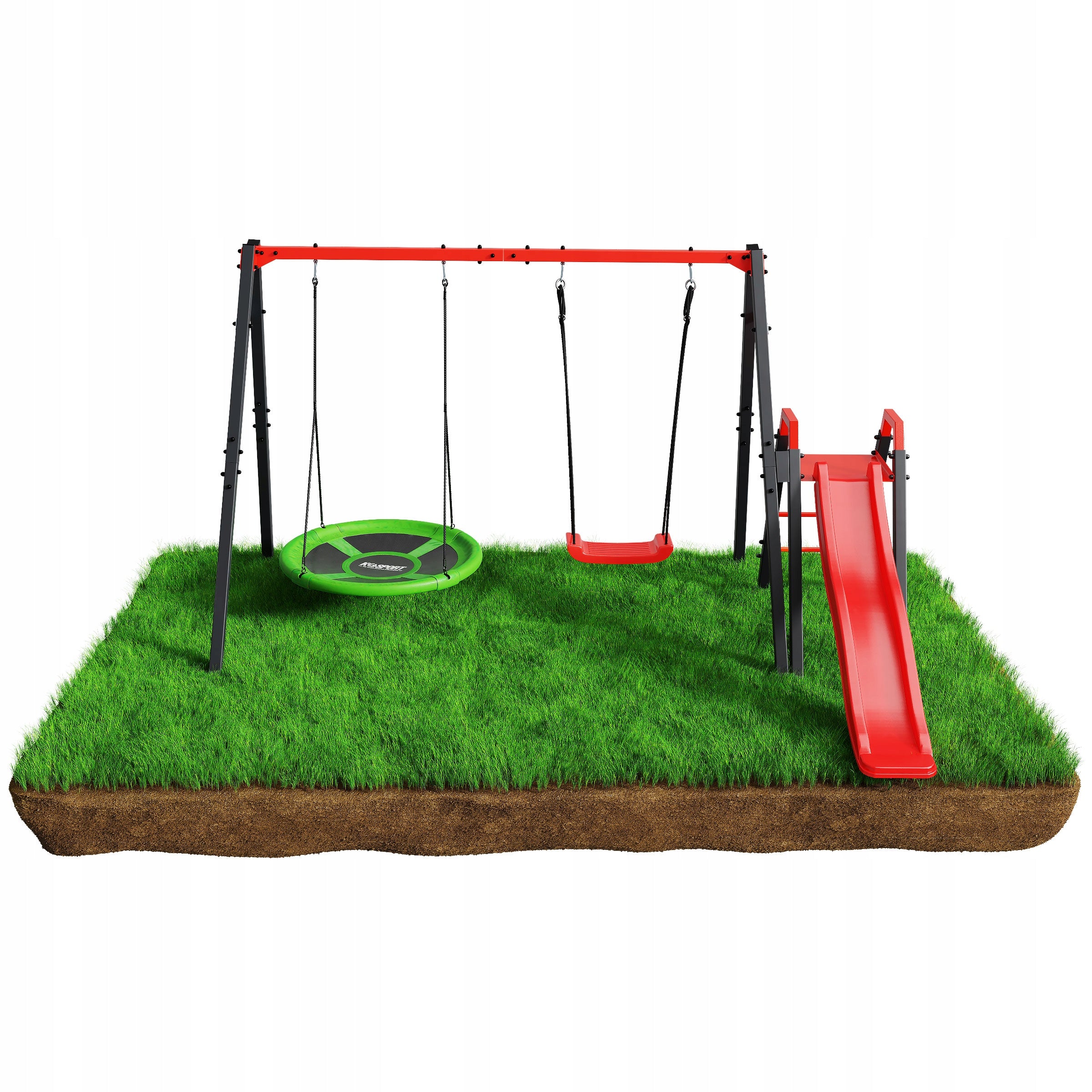 SWING Frame for children GARDEN SLIDE STORK NEST metal Material of manufacture metal