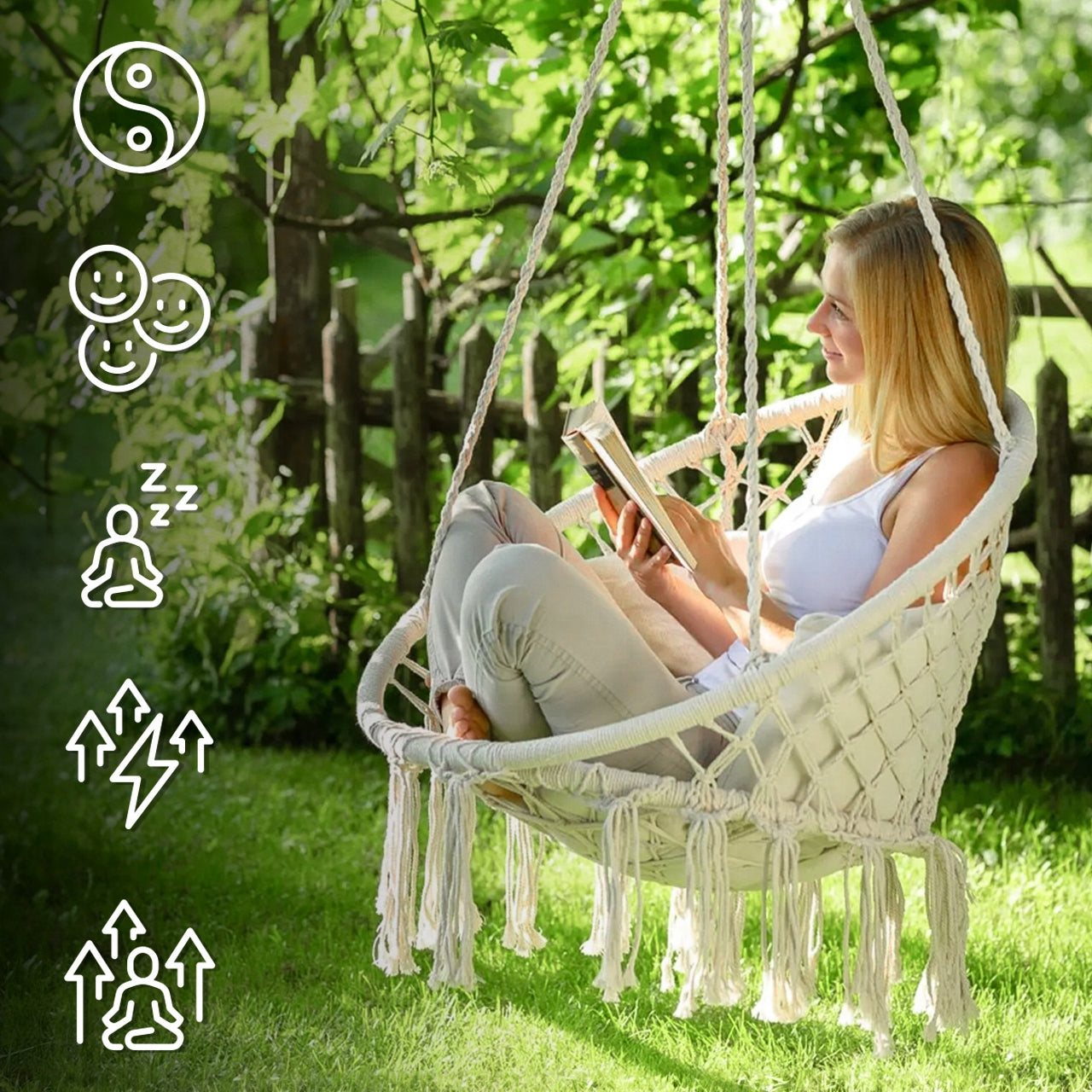SWING GARDEN ARMCHAIR HANGING STORK NEST WITH PILLOW FOR HOME GARDEN Kind hanging
