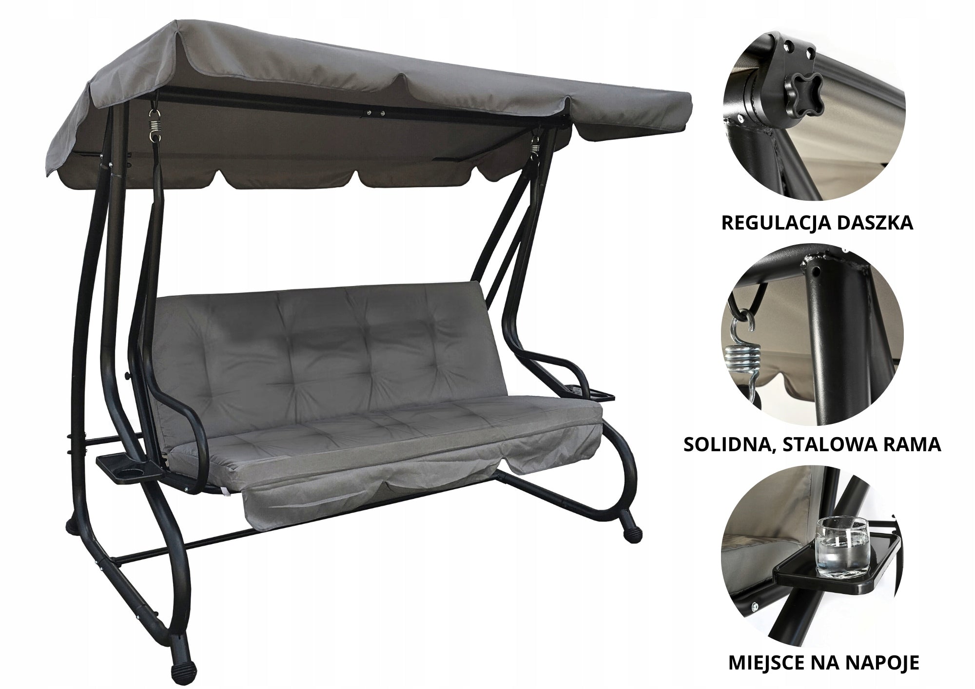 SWING GARDEN ROCKING BED WITH VISOR STRONG Manufacturer no brand