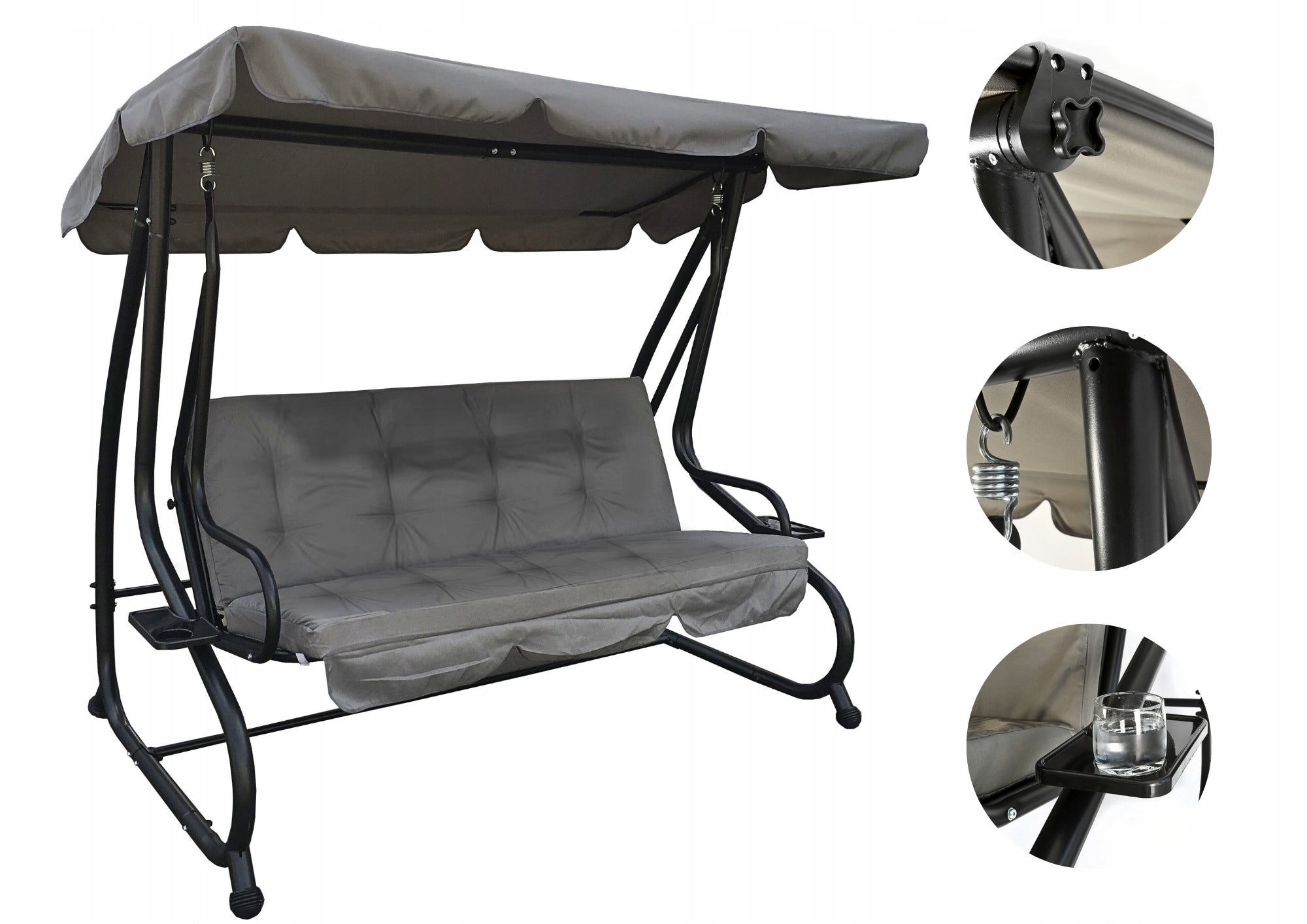 SWING GARDEN ROCKING BED WITH VISOR STRONG