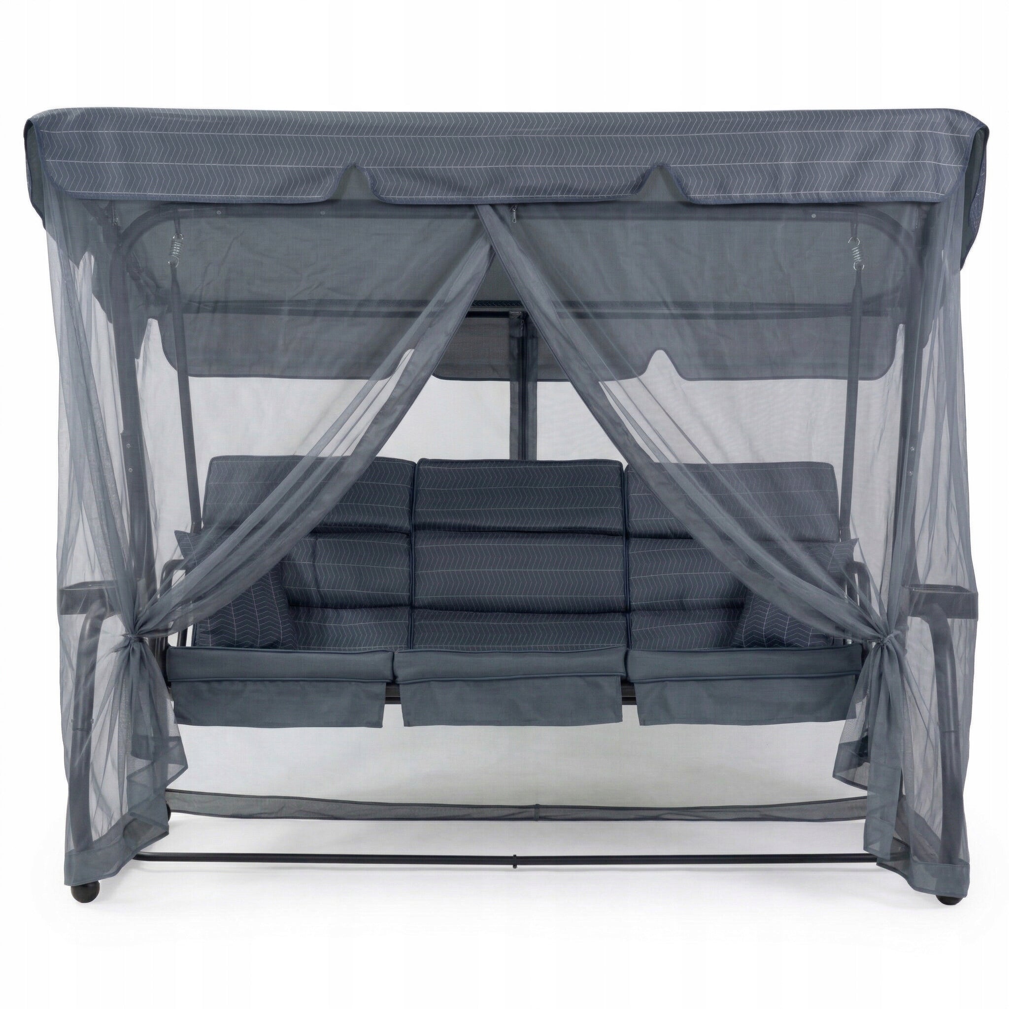 SWING Garden ROCKING BENCH 3 seater LARGE COUCH FOLDING mosquito net Line Ines