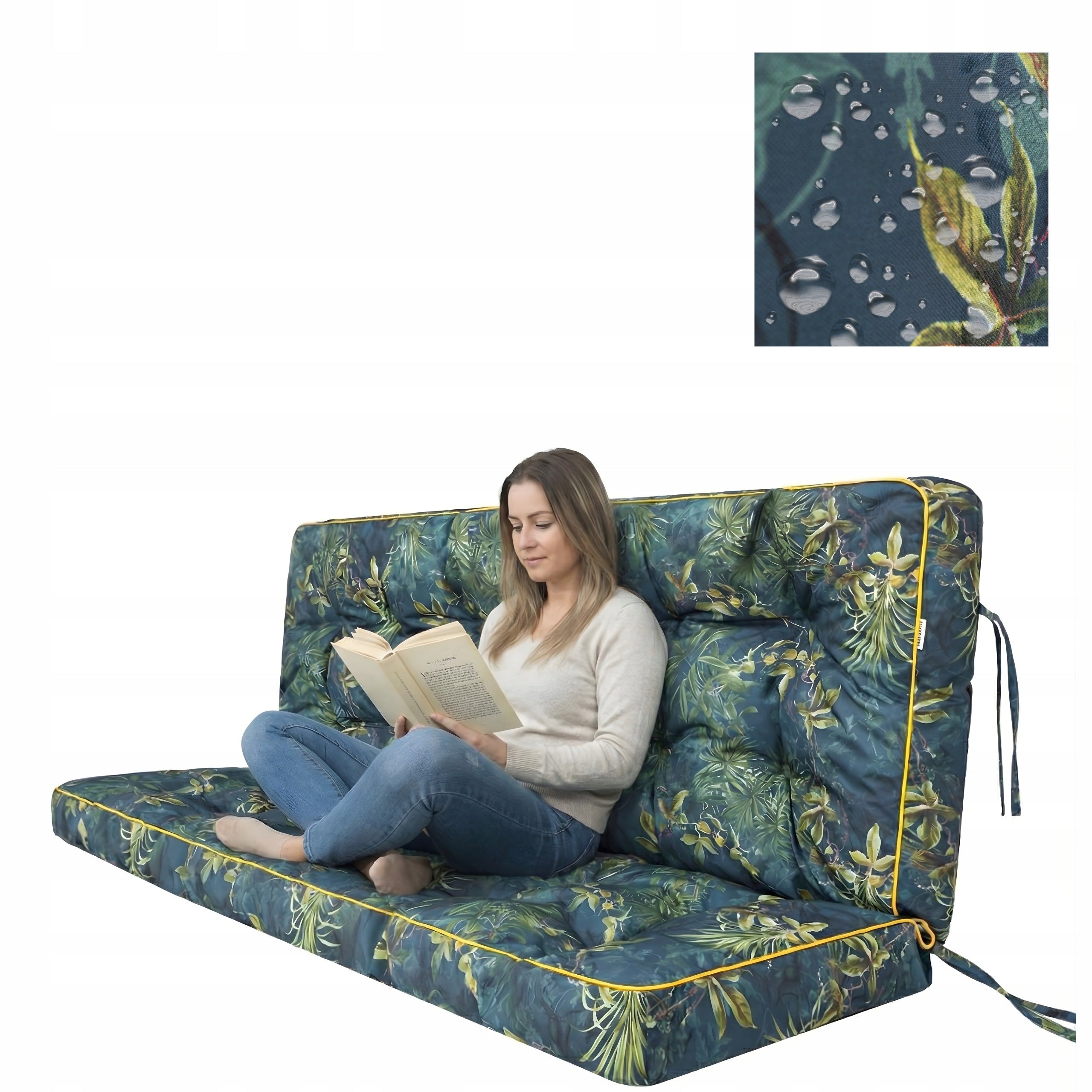 SWING PILLOW Cushion for Garden Bench WATERPROOF for 3 people 150cm