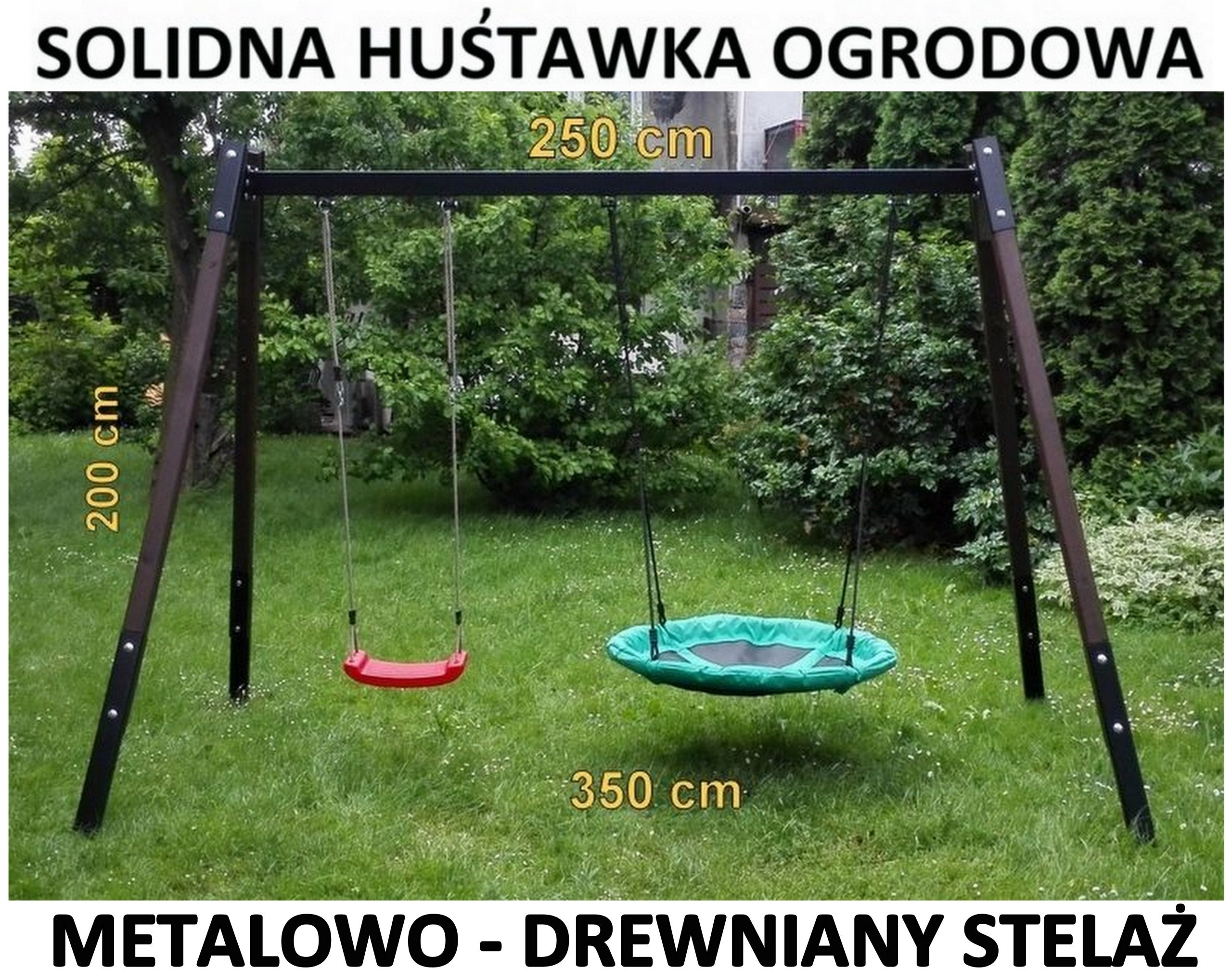 SWING SOLID 2 seats + 2 hammocks + stork nest Manufacturer code 11