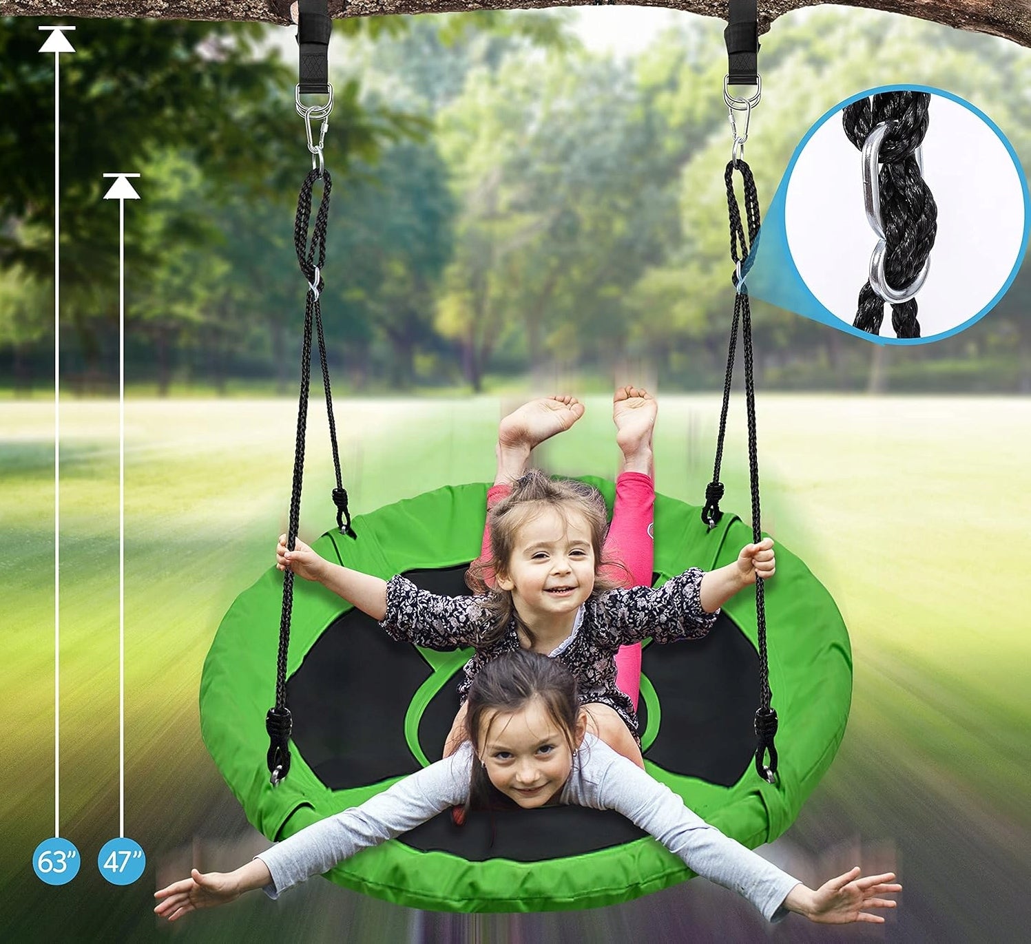 SWING STORK GARDEN NEST FOR CHILDREN 100 CM ROTATING GREEN Product weight with unit packaging 3 kg
