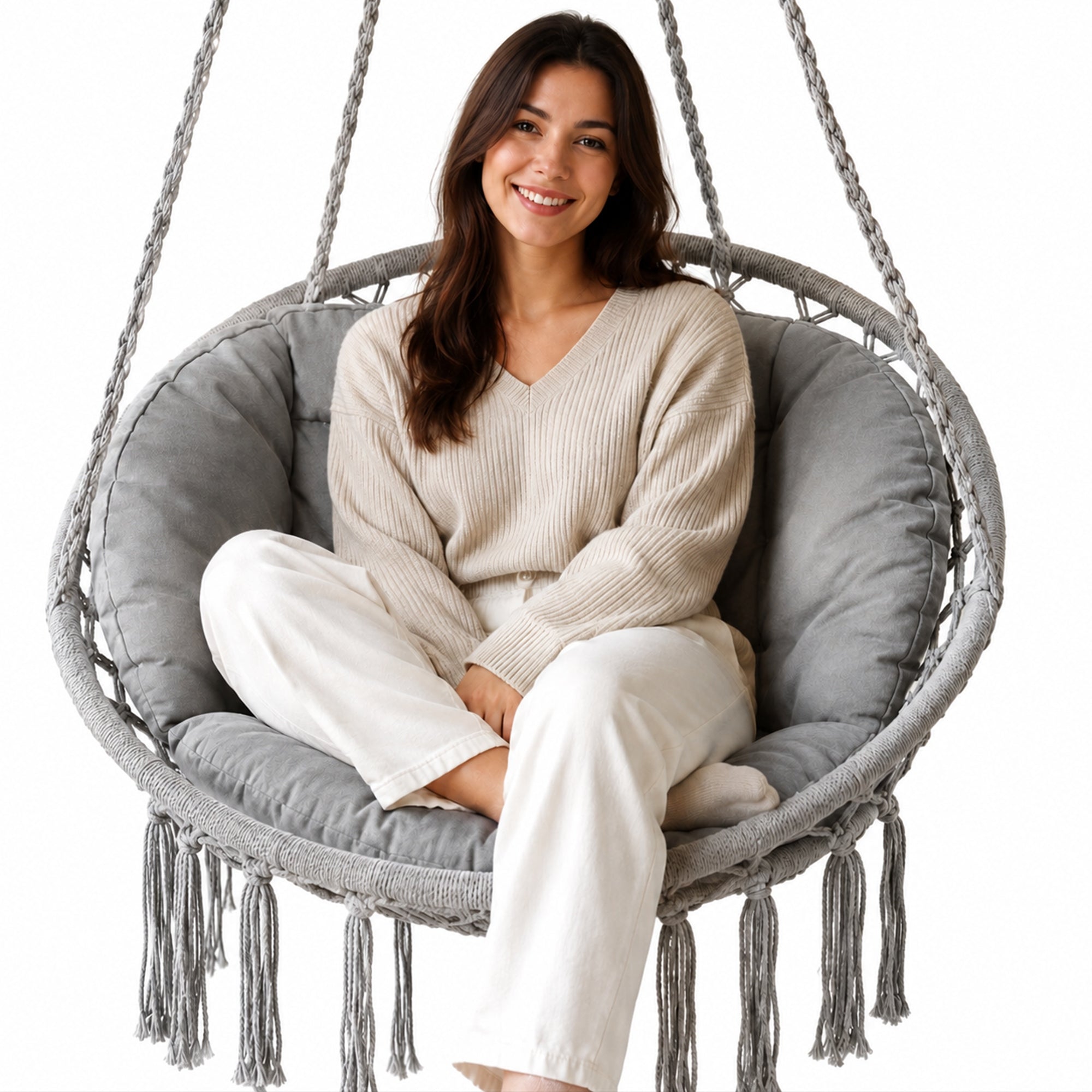 SWING STORK NEST CHAIR HANGING CHAIR BRAZILIAN HAMMOCK CUSHION