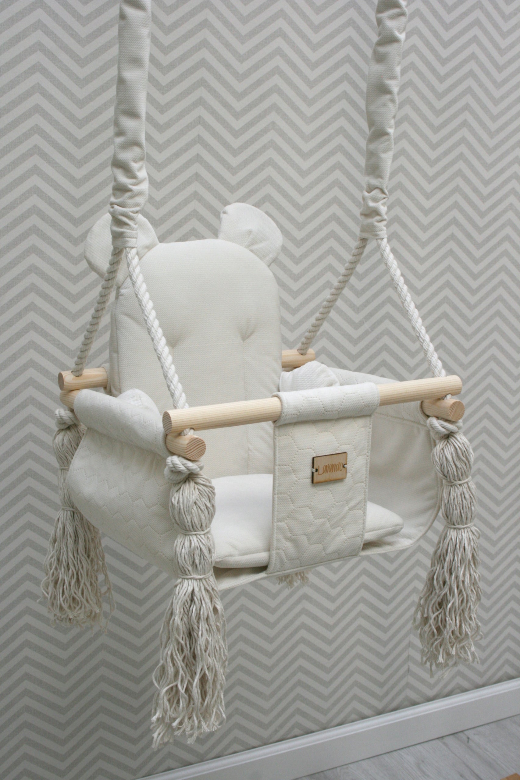 SWING for children's garden room STIFFENED belt and hooks VELVET CE Brand Lavando