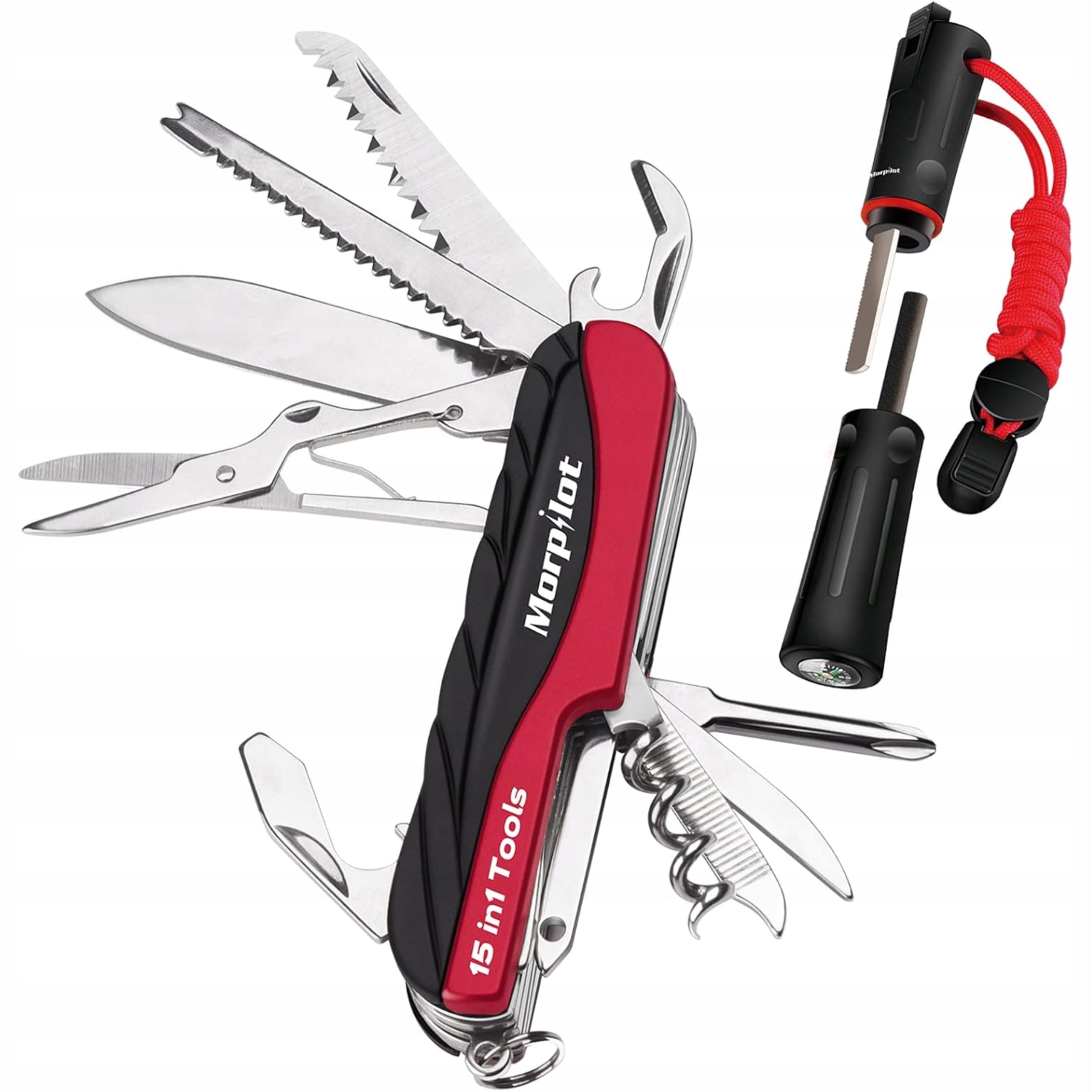 SWISS POCKET KNIFE MULTITOOL MULTIFUNCTIONAL KNIFE 15in1 STAINLESS STEEL