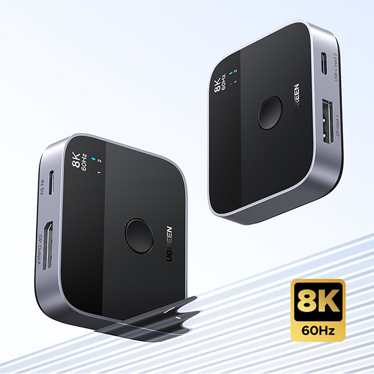 SWITCH 2 COMPUTERS 1 MONITOR DISPLAYPORT DP USB-C KVM