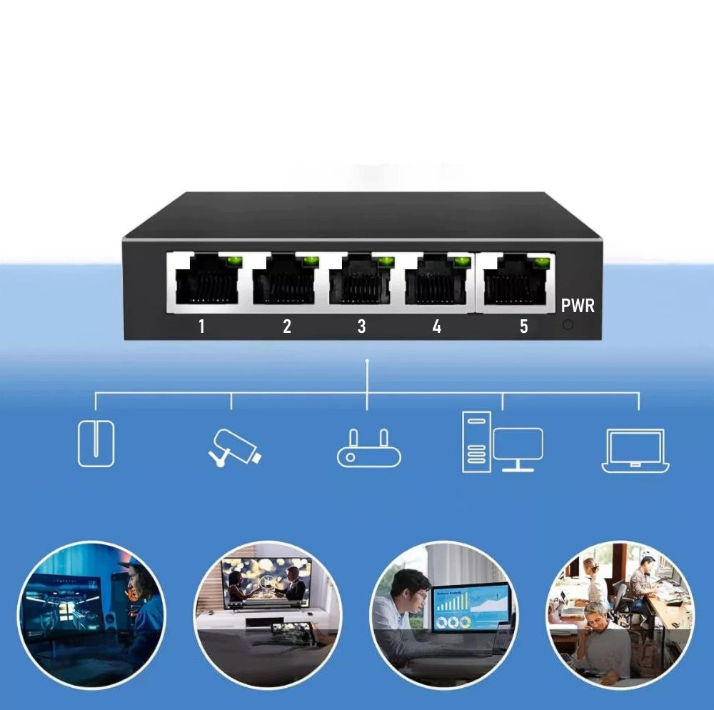 SWITCH 5-PORT LAN RJ45 GIGABIT SPLITTER SWITCH Manufacturer no brand