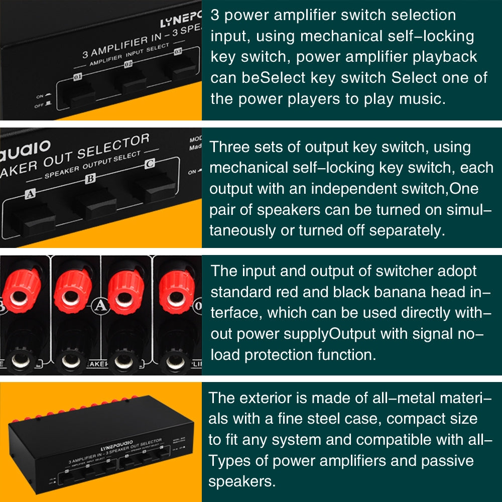 SWITCH AMPLIFIERS AND LOUDSPEAKERS 3 INPUTS 3 OUTPUTS Packaging status original