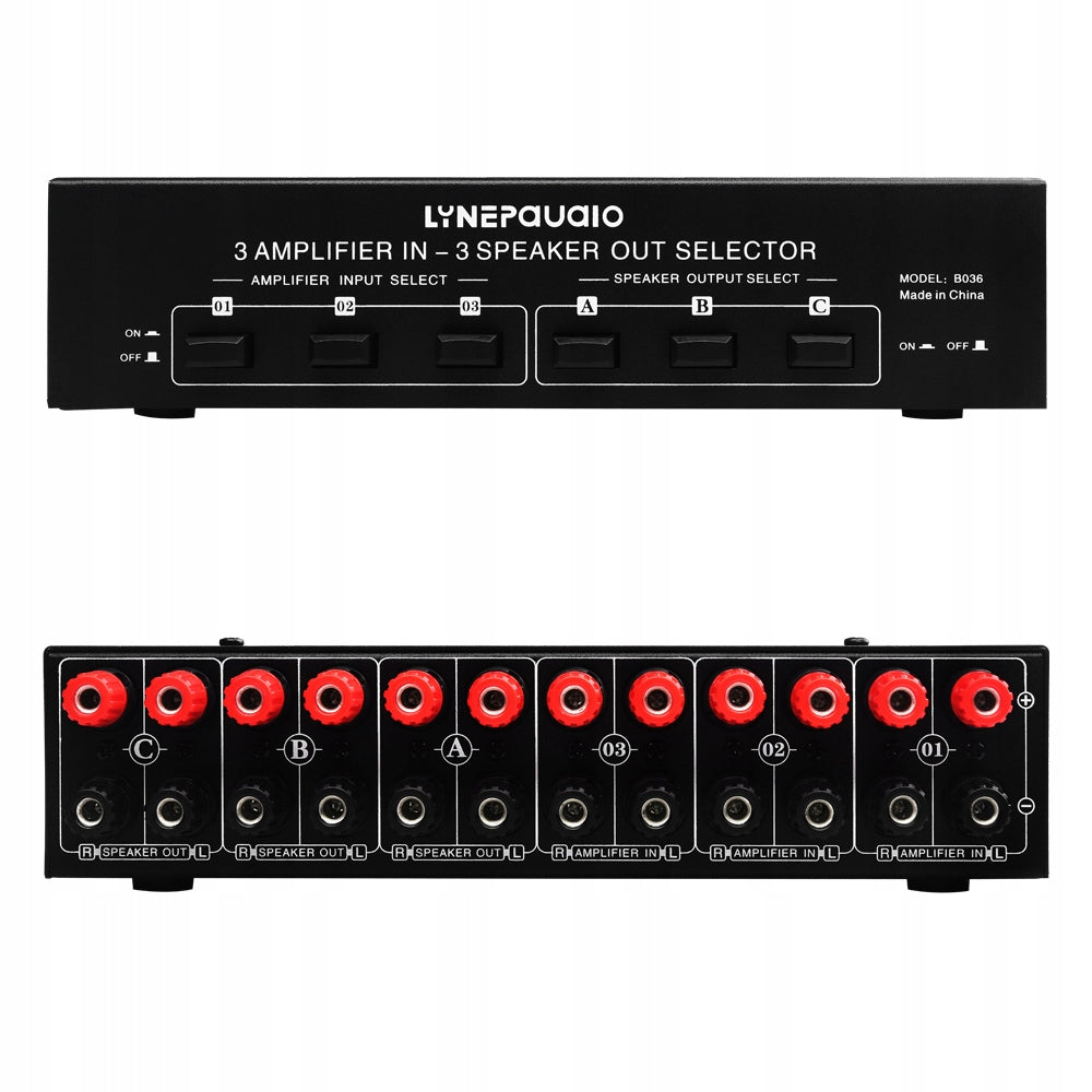 SWITCH AMPLIFIERS AND LOUDSPEAKERS 3 INPUTS 3 OUTPUTS