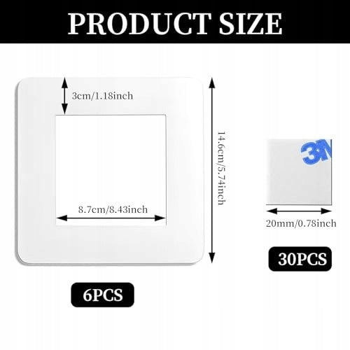 SWITCH COVERS ACRYLIC LIGHTS WHITE DECORATIVE 6 PCS. acrylic Manufacturer code Nieoznaczona