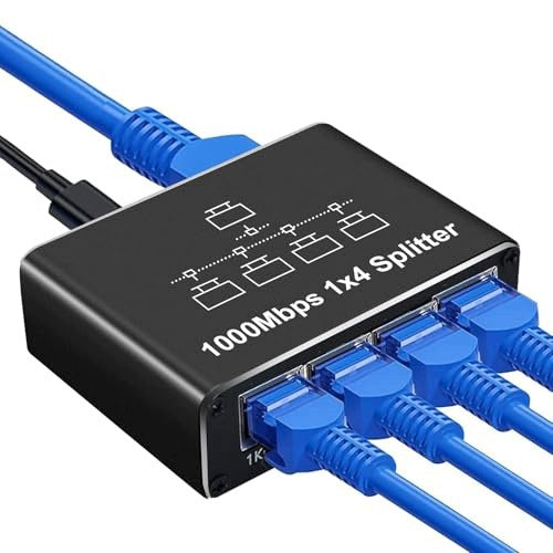 SWITCH ETHERNET 4 PORT 1000 MBPS LAN SPLITTER RJ45 USB metal Manufacturer no brand