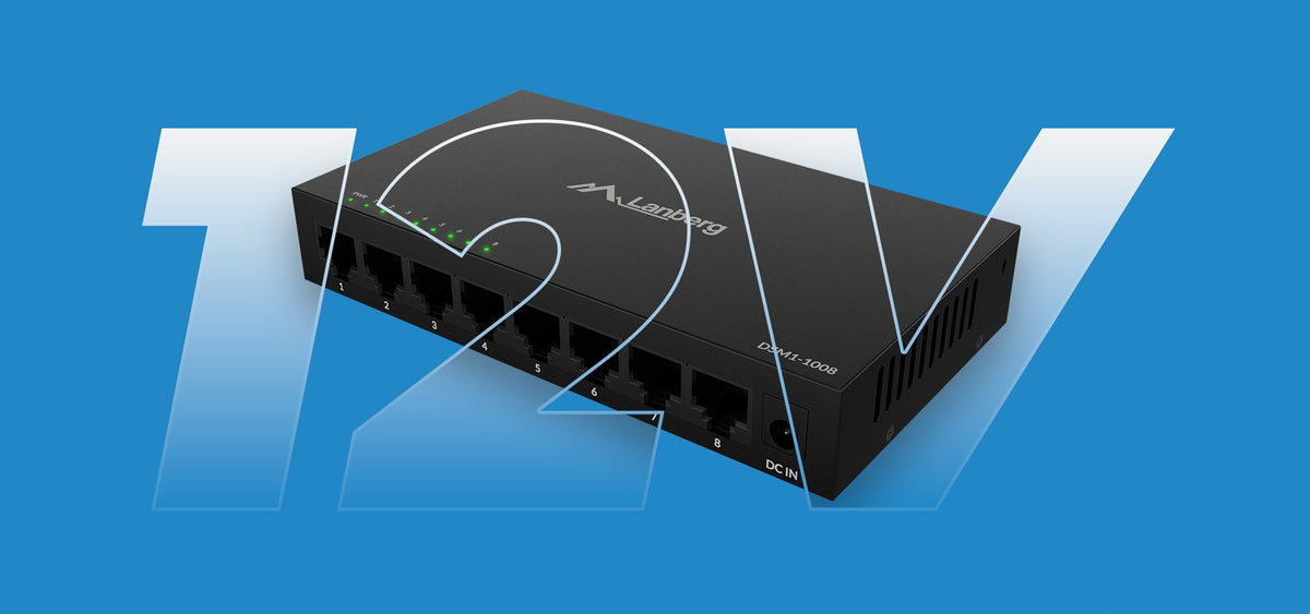 SWITCH LANBERG 8X1GB/S UNMANAGED GIGABIT ETHERNET 12V METAL HOUSING Manufacturer code DSM1-1008