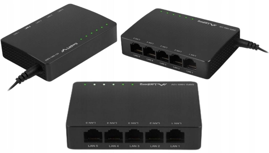 SWITCH LANBERG DSP2-1005-12V 5-PORT GIGABIT DESKTOP
