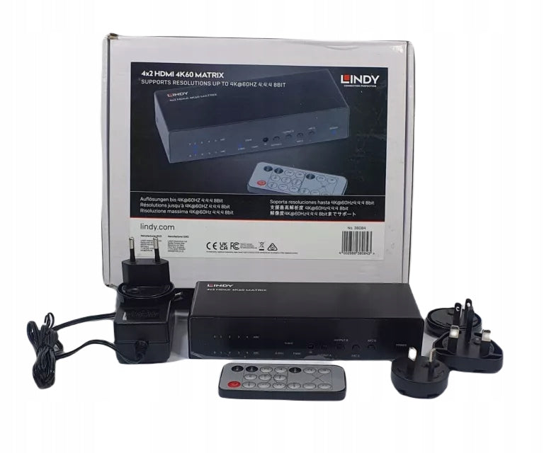 SWITCH LINDY 38084 4X2 HDMI 4K60 MATRIX