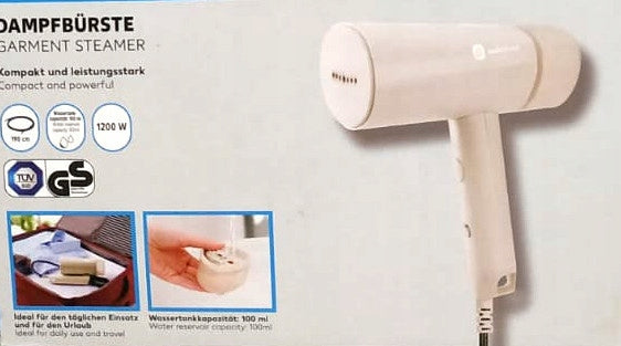SWITCH ON SDBF 1200 A1 FOLDING CLOTHES STEAMER Type handheld
