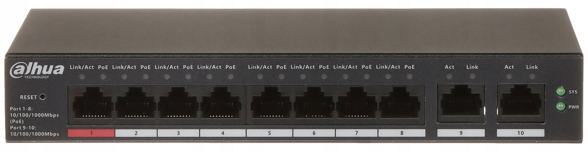 SWITCH POE CS4010-8GT-110 8-PORT DAHUA GIGABIT