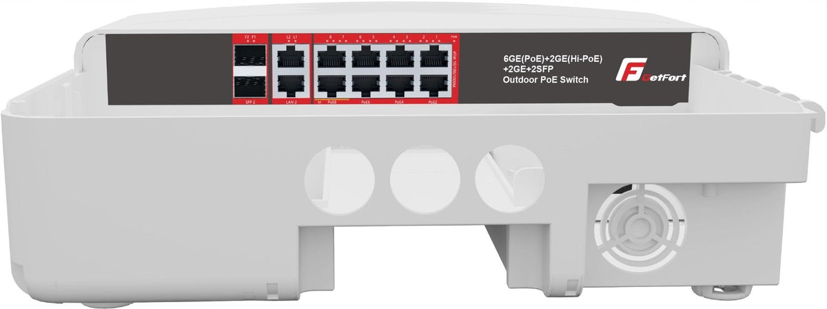 SWITCH POE GETFORT 6GE+2GE+2GB+2SFP OUTDOOR IP65 Packaging status original