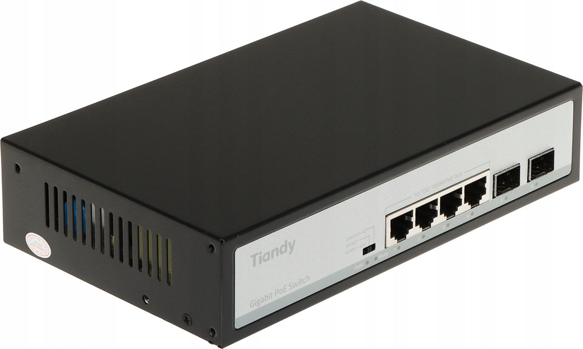 SWITCH POE TC-P3S06 SPEC:H/0402/AT/60 4-PORT + 2X SFP TIANDY
