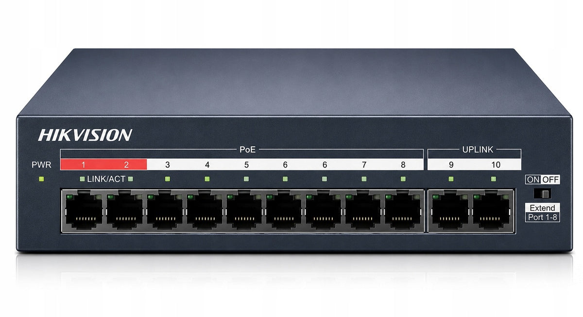 SWITCH PoE HIKVISION 8x POE 2x LAN 100Mps DESKTOP ENCLOSURE