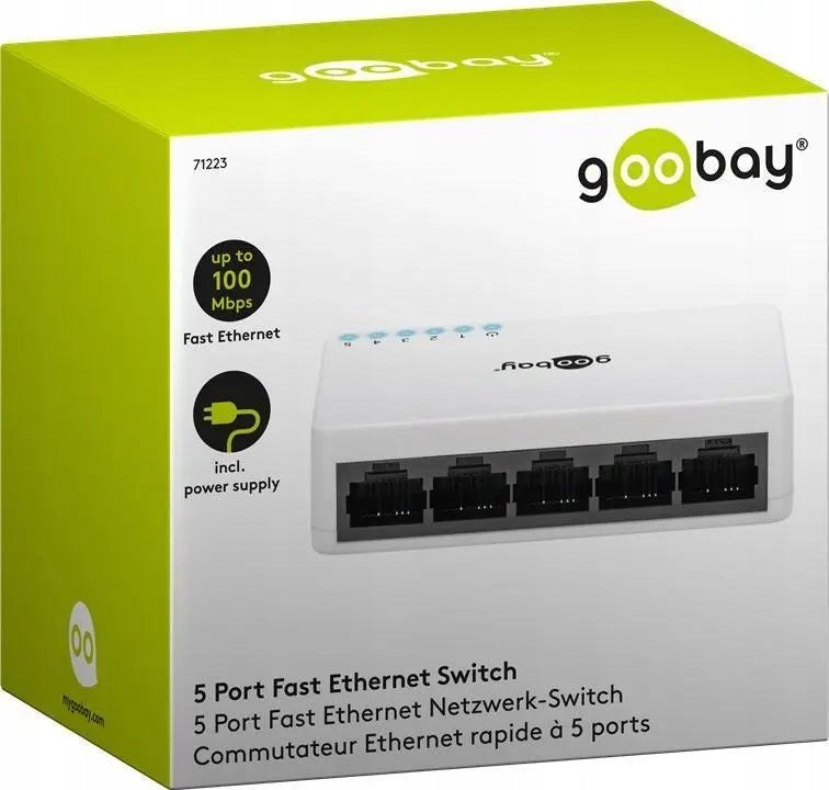 SWITCH fast network splitter with 5 RJ45 PORTS Manufacturer Goobay