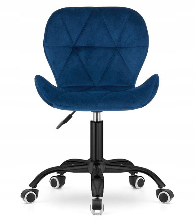 SWIVEL ARMCHAIR LUGANO Blue velour Black modern base Manufacturer code VAS3-VASTO-OFFICE-VELVET-BLUE-SMOKE