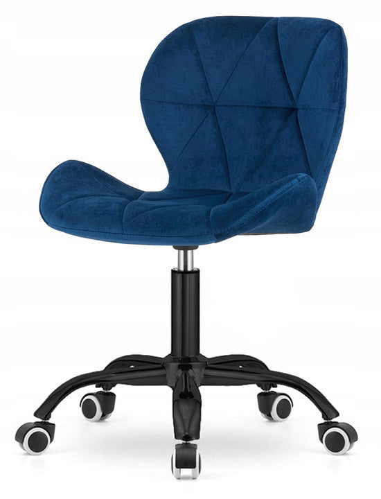 SWIVEL ARMCHAIR LUGANO Blue velour Black modern base Packaging status original