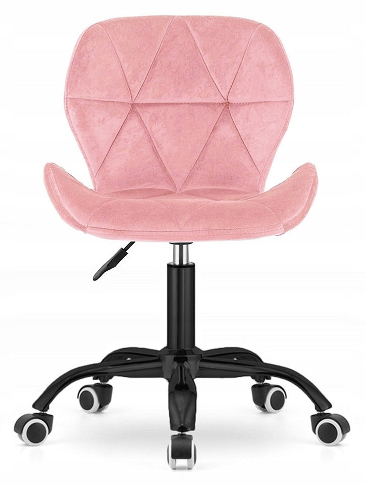 SWIVEL ARMCHAIR LUGANO Pink velour Black modern base Manufacturer code VAS3-VASTO-OFFICE-VELVET-PINK-SMOKE