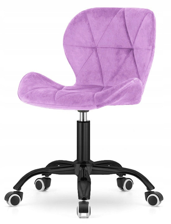 SWIVEL ARMCHAIR LUGANO Purple Velvet Black Modern Base Packaging status original