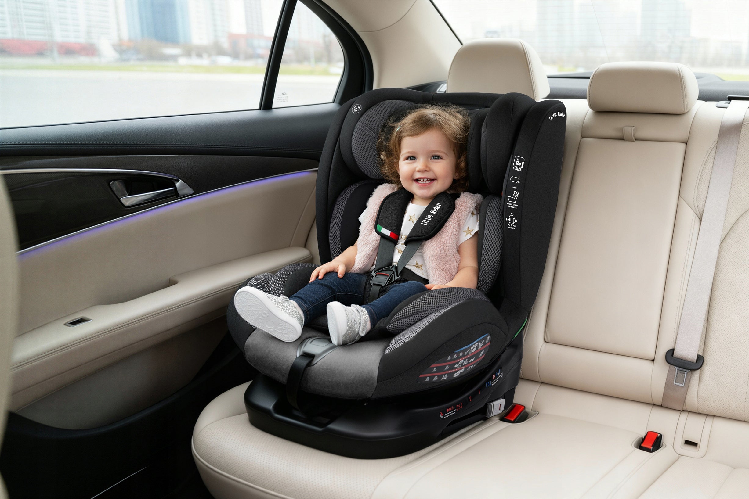 SWIVEL CAR SEAT 360° ISOFIX 40-150 CM i-Size R129 + ORGANIZER Manufacturer code 5905226113037