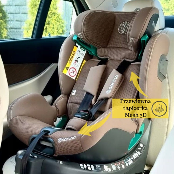 SWIVEL CAR SEAT BASE 360° 40-150CM ISIZE AURORA BROWN SORINO Brand Sorino