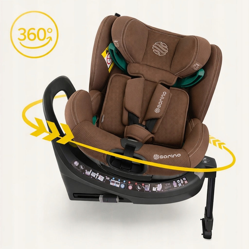 SWIVEL CAR SEAT BASE 360° 40-150CM ISIZE AURORA BROWN SORINO Manufacturer code SR312