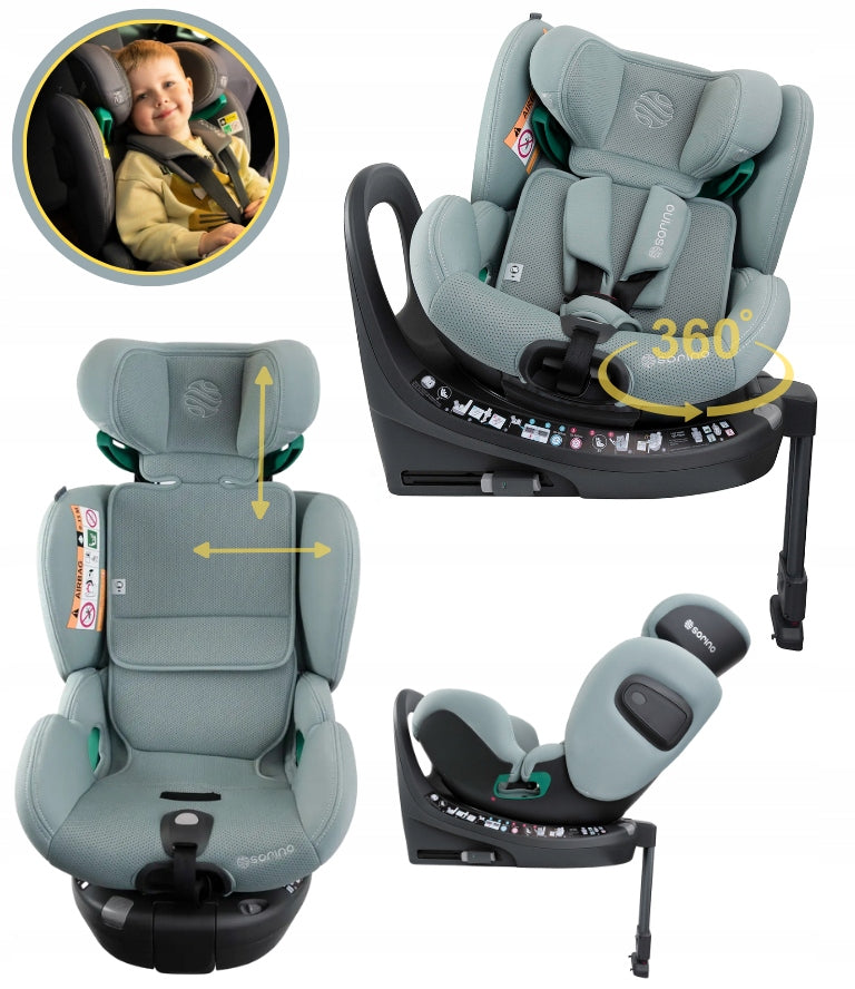 SWIVEL CAR SEAT BASE 360° 40-150CM ISIZE AURORA MINT SORINO