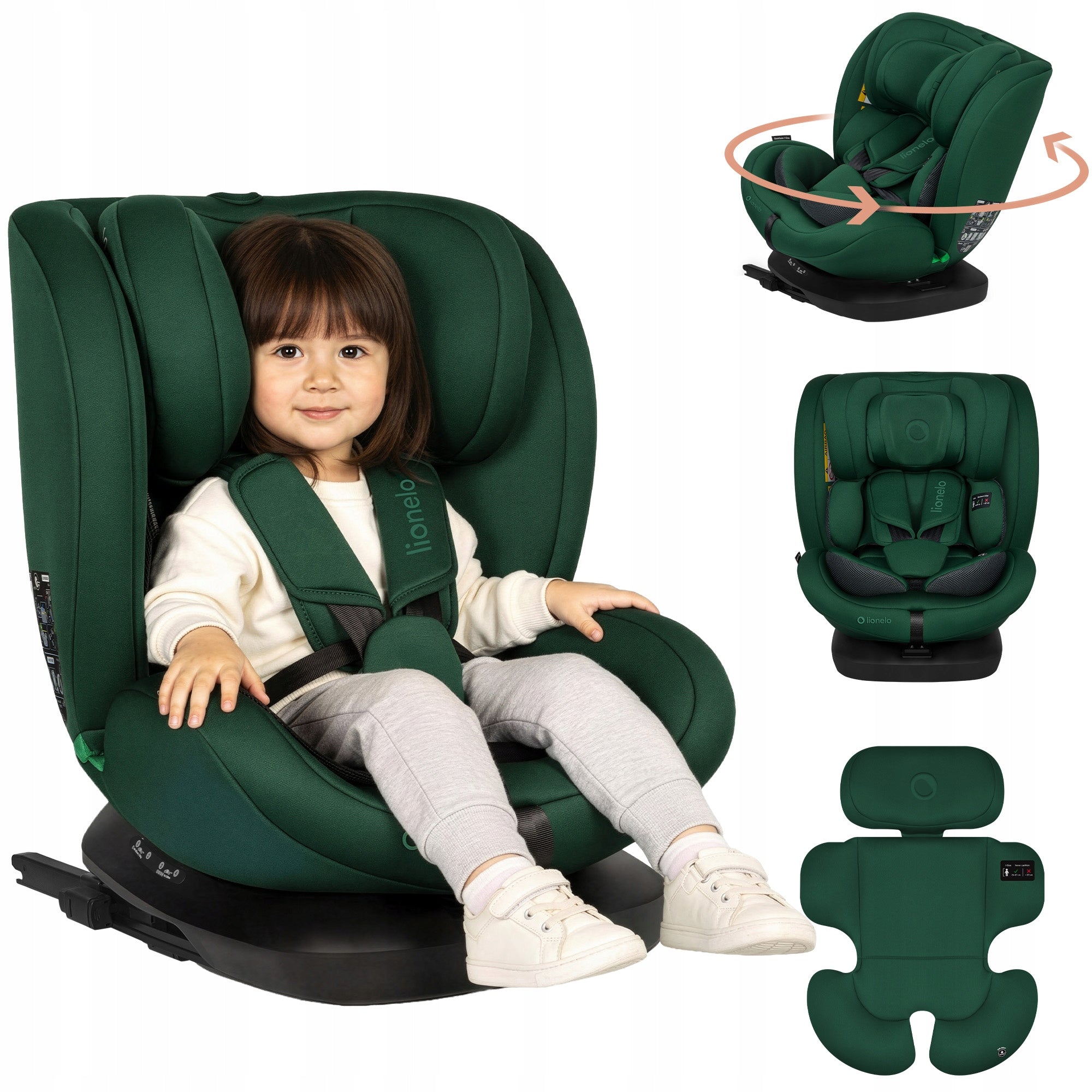 SWIVEL CAR SEAT isofix40-150cm tall Lionelo BASTIAAN I-SIZE