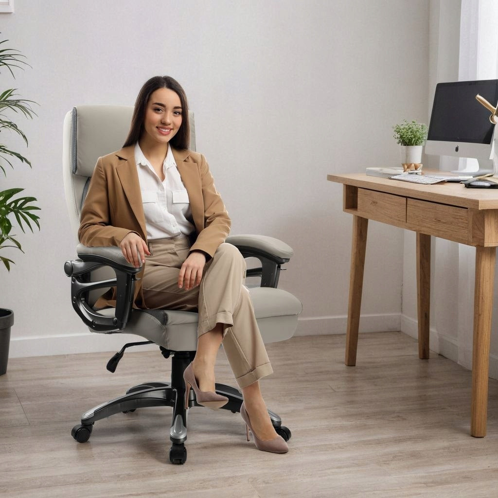 SWIVEL CHAIR ADJUSTABLE COMFORTABLE SOFT LUXURY OFFICE CHAIR