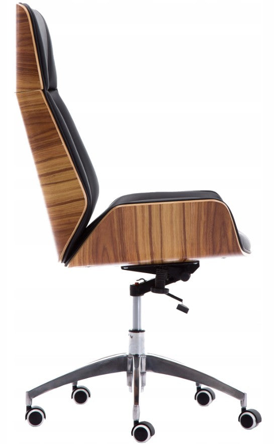SWIVEL CHAIR ARON WALNUT BLACK LEATHER EAN (GTIN) 5902838468869