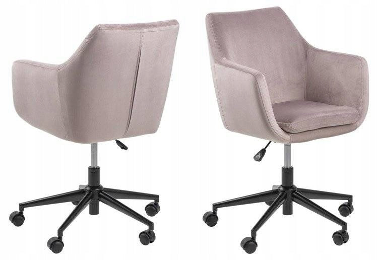 SWIVEL CHAIR Actona Nora Pink for Cabinet on Wheels Velour 120 kg