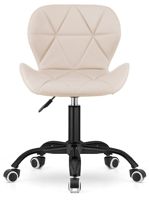 SWIVEL CHAIR BEIGE ADJUSTABLE VELOUR FOR VANITY CABINET DESK LUGANO Manufacturer code VASTO OFFICE PU CREAM SMOKE