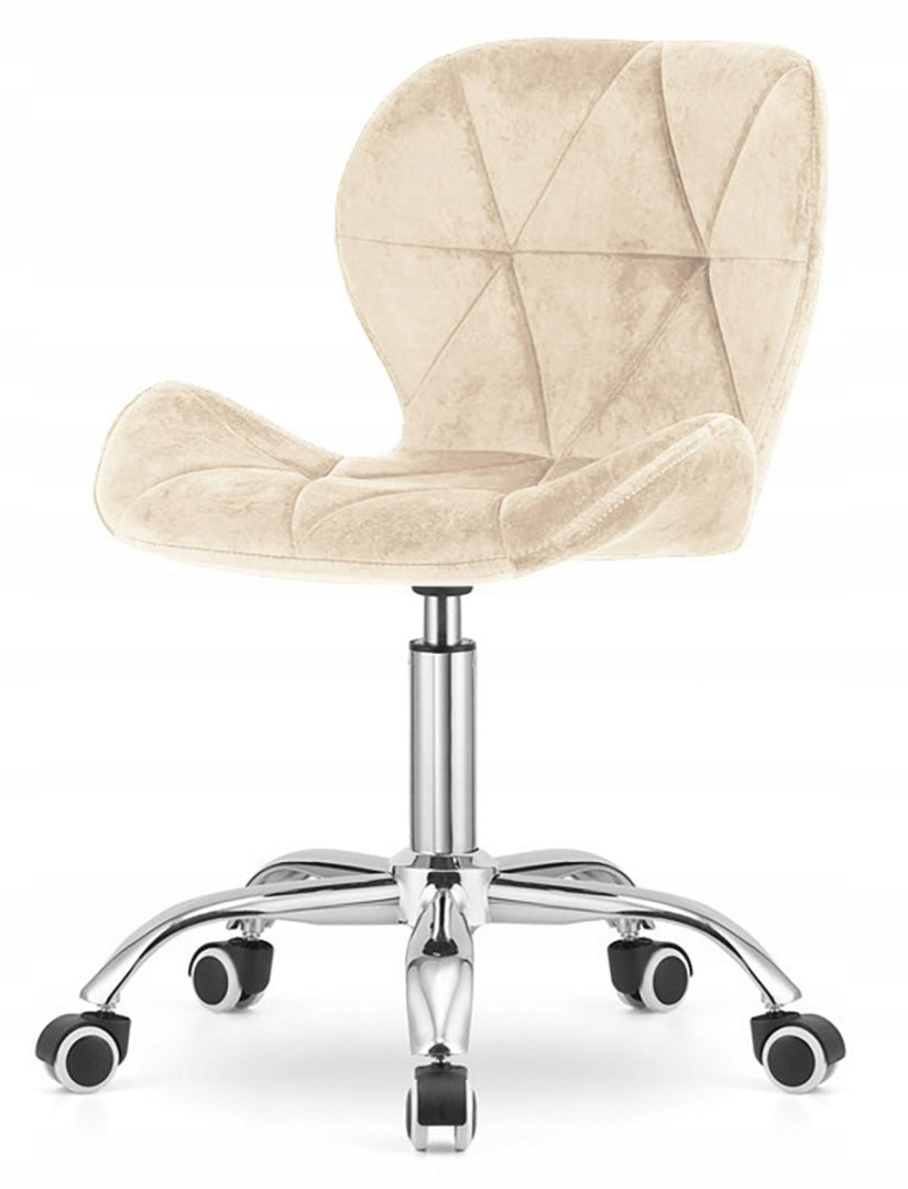 SWIVEL CHAIR BEIGE FOR STUDENT DESK STUDY VELOUR FABRIC ADJUSTABLE Packaging status original