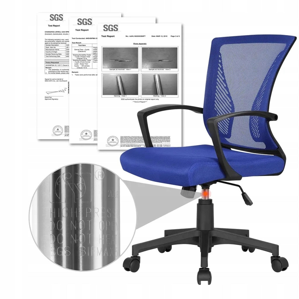 SWIVEL CHAIR BLUE VENTILATED WHEELS EAN (GTIN) 4059852791594