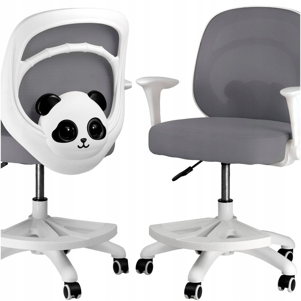 SWIVEL CHAIR DESK CHAIR FOR CHILD BOY DESK GREY PANDA Packaging status original
