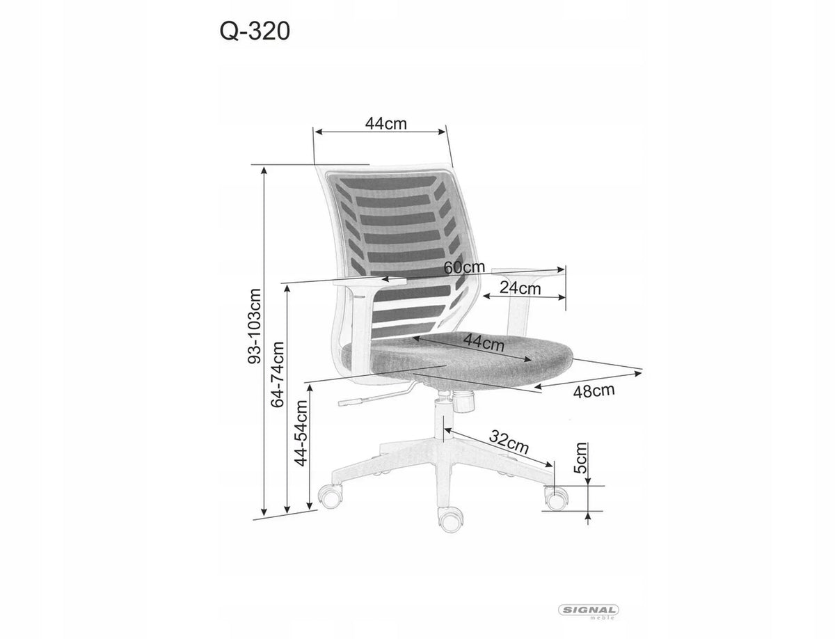 SWIVEL CHAIR ERGONOMIC SEAT FOR ROOM Q-320 BLACK/GREY SIGNAL Manufacturer code OBRQ320CS