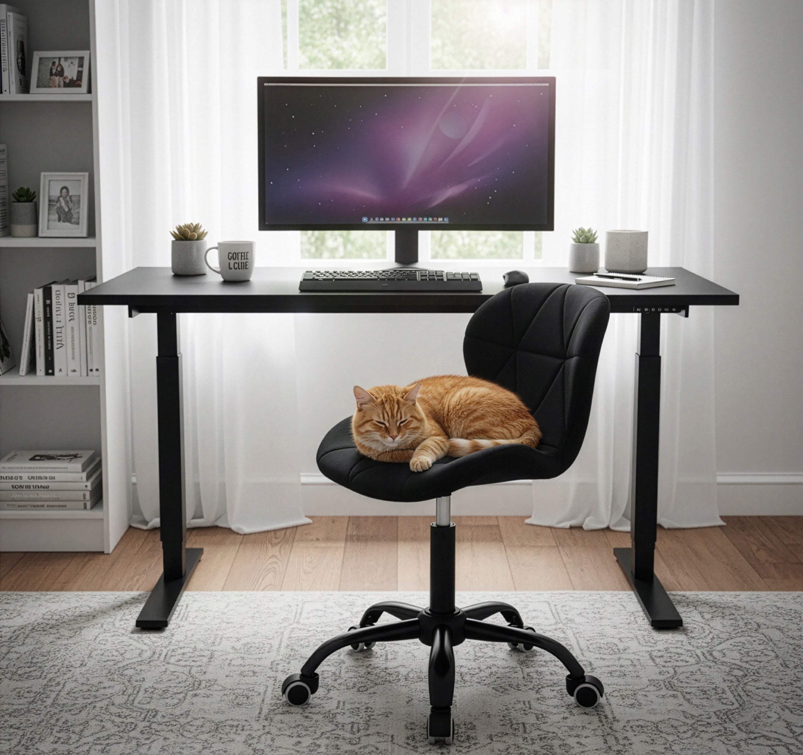 SWIVEL CHAIR ERGONOMIC VELOUR CHAIR ON WHEELS FOR DESK BLACK Medical device no