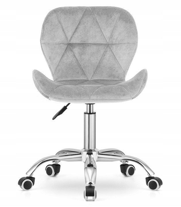 SWIVEL CHAIR FOR KITCHEN LIVING ROOM DESK ADJUSTABLE VELOUR GREY Brand no brand