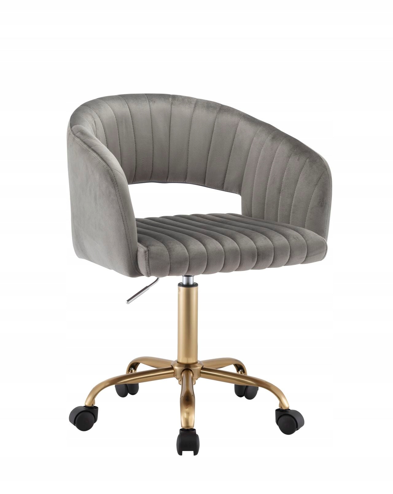 SWIVEL CHAIR FOR LIVING ROOM FB7-FX FRAME GOLD + SEAT VELVET GREY